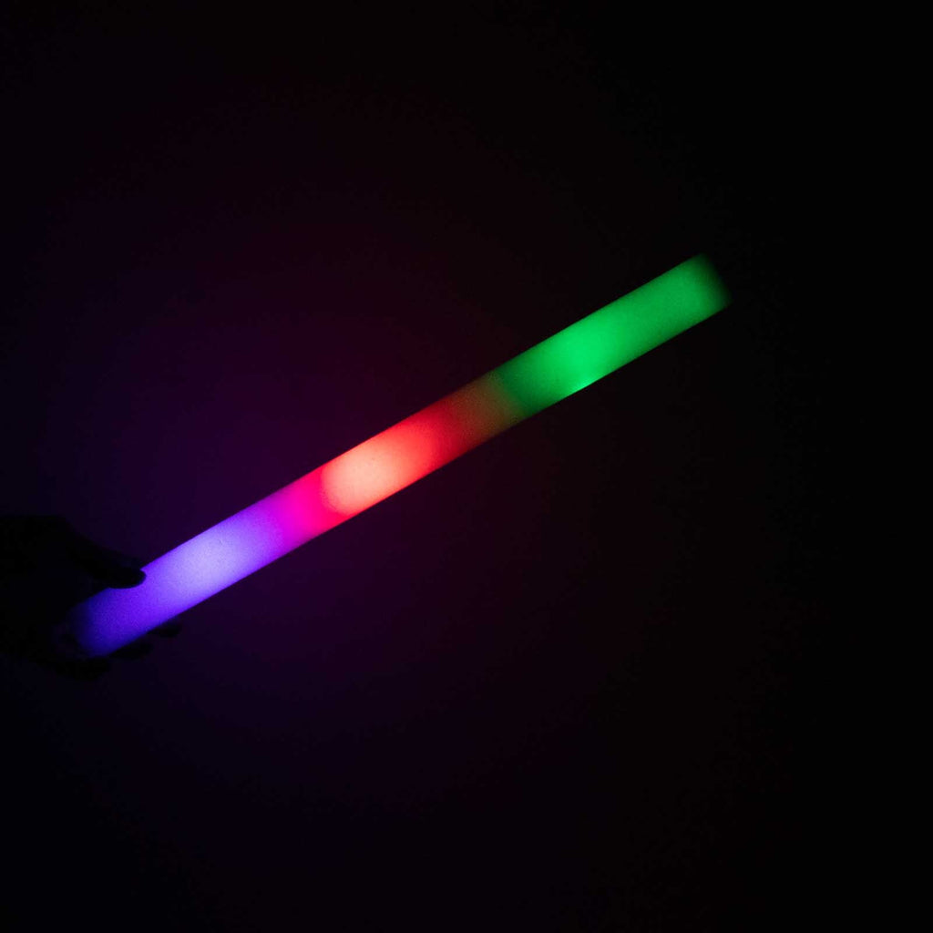 20 Pack Multicolor LED Foam Party Glow Sticks With 3 Flashing Modes, 19" Reusable Battery Operated Light Sticks - Bell Racket Store