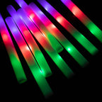 20 Pack Multicolor LED Foam Party Glow Sticks With 3 Flashing Modes, 19" Reusable Battery Operated Light Sticks - Bell Racket Store