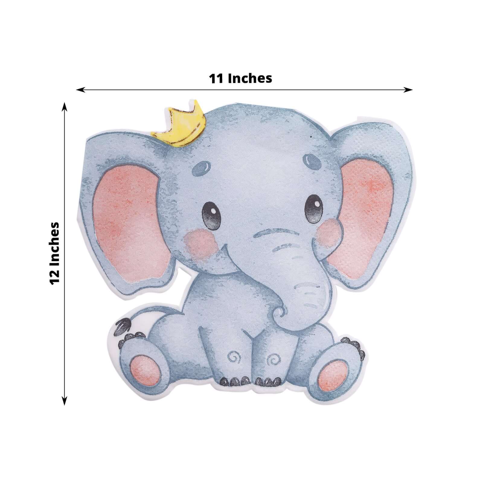 20 - Pack Paper Beverage Napkins with Elephant Shape - Disposable Baby Shower Cocktail Napkins - Bell Racket Store