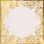 20 - Pack Paper Beverage Napkins with Gold Foil Lace Design White - 3 Ply Disposable 18GSM European Style Cocktail Napkins 5"x5" - Bell Racket Store