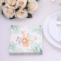 20 - Pack Paper Beverage Napkins with Safari Animal Print - Jungle Theme 2 Ply Disposable Party Napkins 6.5"x6.5" 18GSM - Bell Racket Store