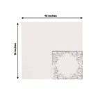 20 - Pack Paper Beverage Napkins with Silver Foil Lace Design White - 3 Ply Disposable 18GSM European Style Cocktail Napkins 5"x5" - Bell Racket Store