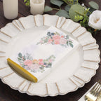 20 - Pack Paper Dinner Napkins White with Pink Peony Flowers and Gold Edge 2 - Ply - Stylish Disposable Napkins for Events - Bell Racket Store