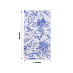 20 - Pack Paper Dinner Napkins White/Blue with French Toile Pattern 2 Ply - Stylish Disposable Napkins for Parties - Bell Racket Store