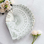 20 - Pack Paper Dinner Napkins White/Sage Green with French Toile Pattern 2 Ply - Stylish Disposable Napkins for Parties - Bell Racket Store