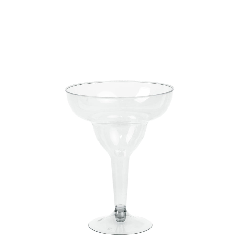 20 - Pack Plastic Margarita Glasses Clear - Sturdy Disposable Glasses for Pina Coladas 10oz - Bell Racket Store
