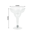 20 - Pack Plastic Margarita Glasses Clear - Sturdy Disposable Glasses for Pina Coladas 10oz - Bell Racket Store