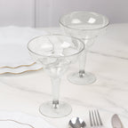 20 - Pack Plastic Margarita Glasses Clear - Sturdy Disposable Glasses for Pina Coladas 10oz - Bell Racket Store