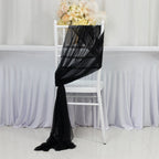 20 - Pack Sheer Chair Drape Decor in Black â€“ 9ft Shimmer Sash, Wrinkle - Free - Bell Racket Store