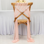 20 - Pack Sheer Chair Drape Decor in Blush â€“ 9ft Shimmer Sash, Wrinkle - Free - Bell Racket Store