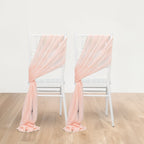 20 - Pack Sheer Chair Drape Decor in Blush â€“ 9ft Shimmer Sash, Wrinkle - Free - Bell Racket Store