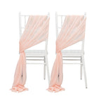 20 - Pack Sheer Chair Drape Decor in Blush â€“ 9ft Shimmer Sash, Wrinkle - Free - Bell Racket Store