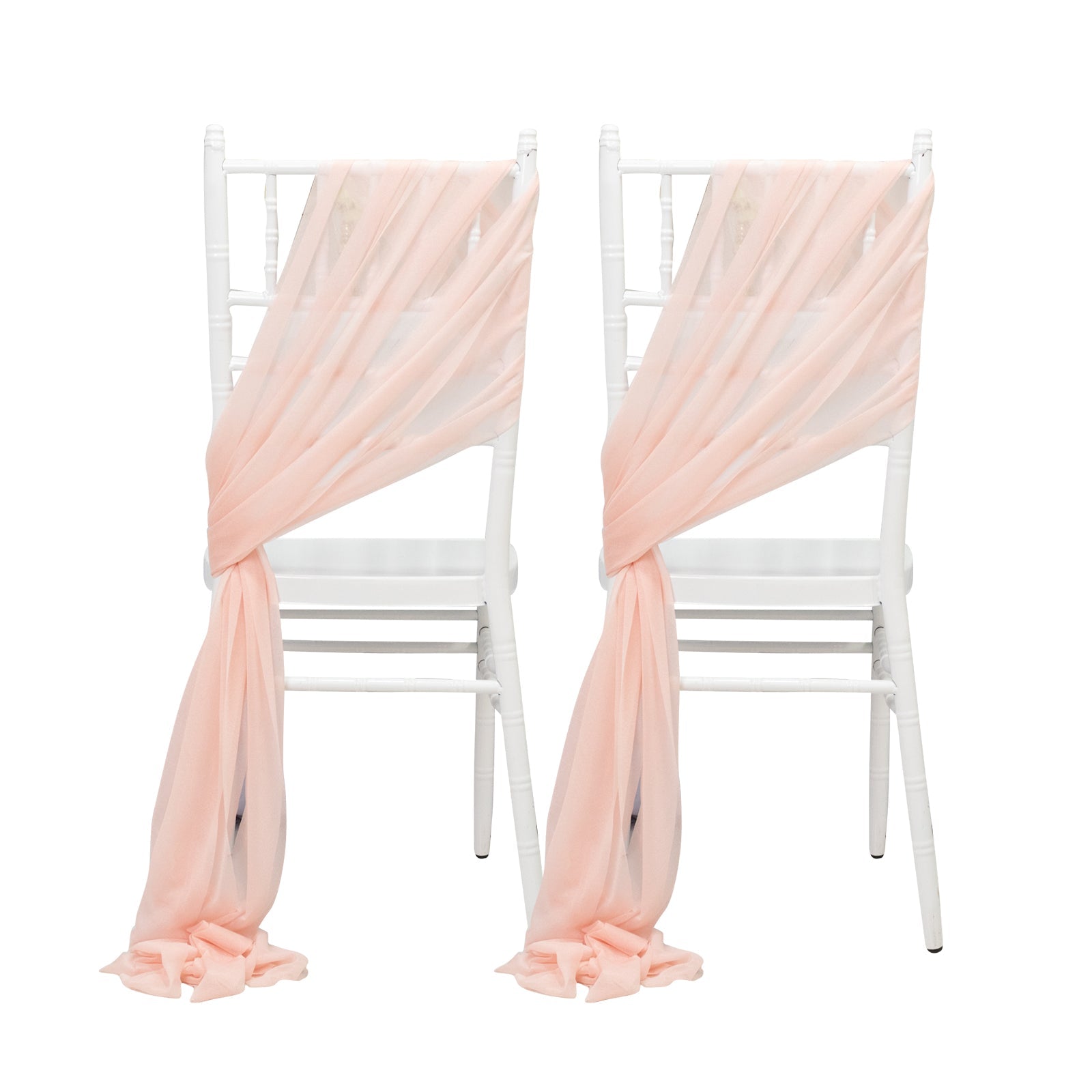 20 - Pack Sheer Chair Drape Decor in Blush â€“ 9ft Shimmer Sash, Wrinkle - Free - Bell Racket Store