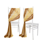 20 - Pack Sheer Chair Drape Decor in Champagne and Gold â€“ 9ft Shimmer Sash, Wrinkle - Free - Bell Racket Store