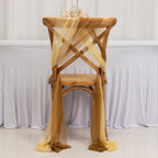 20 - Pack Sheer Chair Drape Decor in Champagne and Gold â€“ 9ft Shimmer Sash, Wrinkle - Free - Bell Racket Store