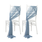 20 - Pack Sheer Chair Drape Decor in Dusty Blue â€“ 9ft Shimmer Sash, Wrinkle - Free - Bell Racket Store