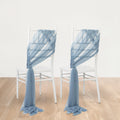 20 - Pack Sheer Chair Drape Decor in Dusty Blue â€“ 9ft Shimmer Sash, Wrinkle - Free - Bell Racket Store