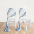 20 - Pack Sheer Chair Drape Decor in Dusty Blue and Ivory â€“ 9ft Shimmer Sash, Wrinkle - Free - Bell Racket Store