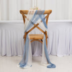 20 - Pack Sheer Chair Drape Decor in Dusty Blue and Ivory â€“ 9ft Shimmer Sash, Wrinkle - Free - Bell Racket Store