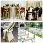 20 - Pack Sheer Chair Drape Decor in Dusty Sage Green and Beige â€“ 9ft Shimmer Sash, Wrinkle - Free - Bell Racket Store