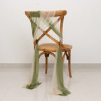 20 - Pack Sheer Chair Drape Decor in Dusty Sage Green and Beige â€“ 9ft Shimmer Sash, Wrinkle - Free - Bell Racket Store