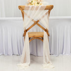 20 - Pack Sheer Chair Drape Decor in Ivory â€“ 9ft Shimmer Sash, Wrinkle - Free - Bell Racket Store