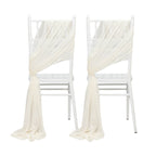 20 - Pack Sheer Chair Drape Decor in Ivory â€“ 9ft Shimmer Sash, Wrinkle - Free - Bell Racket Store