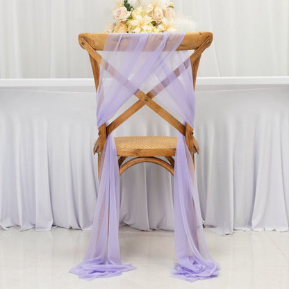 20 - Pack Sheer Chair Drape Decor in Lavender Lilac â€“ 9ft Shimmer Sash, Wrinkle - Free - Bell Racket Store