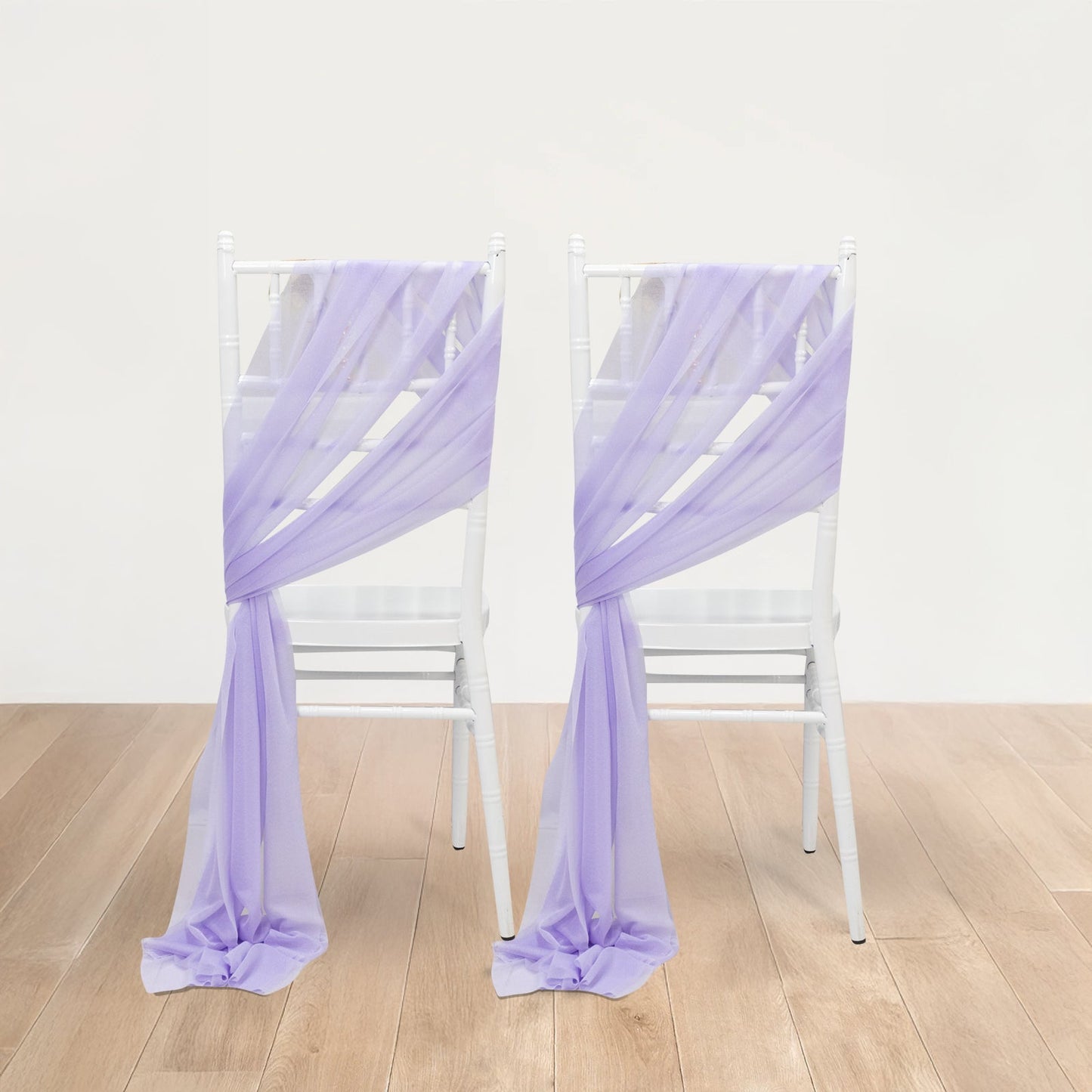 20 - Pack Sheer Chair Drape Decor in Lavender Lilac â€“ 9ft Shimmer Sash, Wrinkle - Free - Bell Racket Store