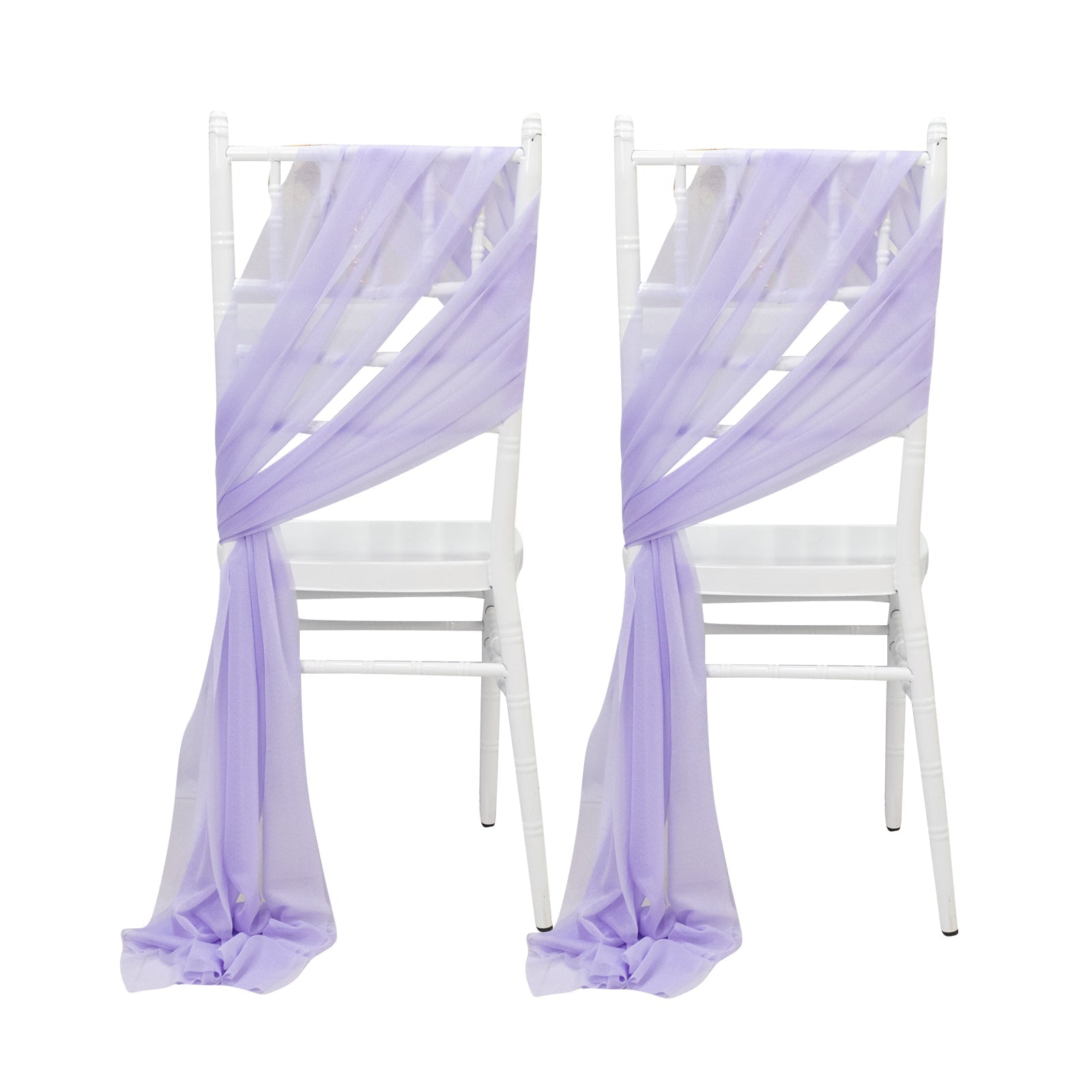 20 - Pack Sheer Chair Drape Decor in Lavender Lilac â€“ 9ft Shimmer Sash, Wrinkle - Free - Bell Racket Store