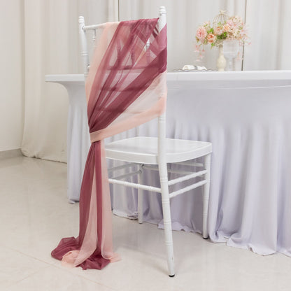 20 - Pack Sheer Chair Drape Decor in Mauve and Blush â€“ 9ft Shimmer Sash, Wrinkle - Free - Bell Racket Store