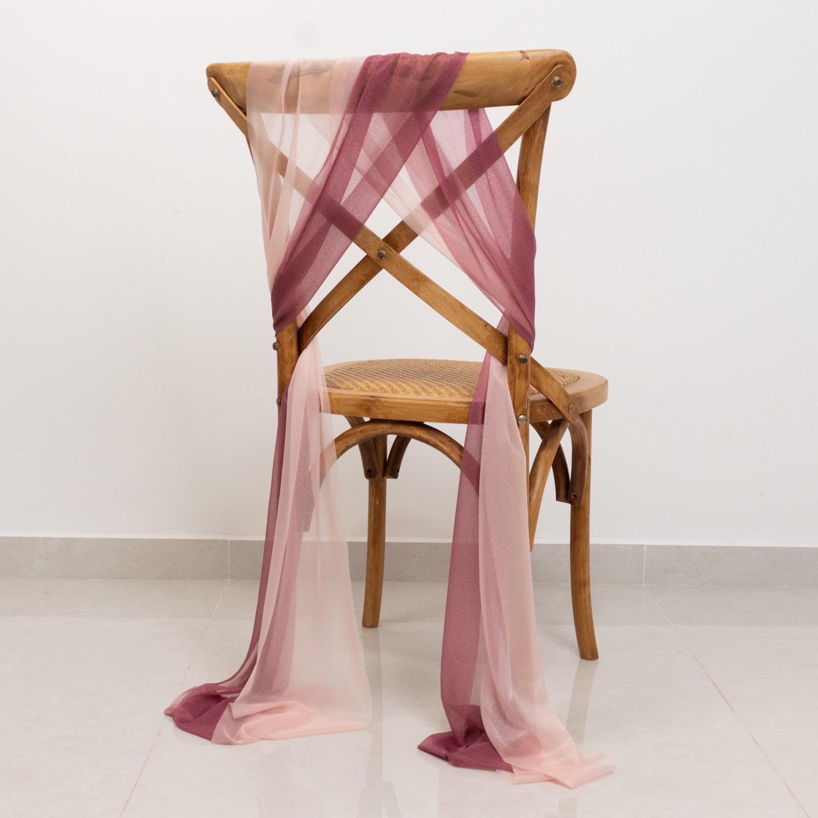 20 - Pack Sheer Chair Drape Decor in Mauve and Blush â€“ 9ft Shimmer Sash, Wrinkle - Free - Bell Racket Store