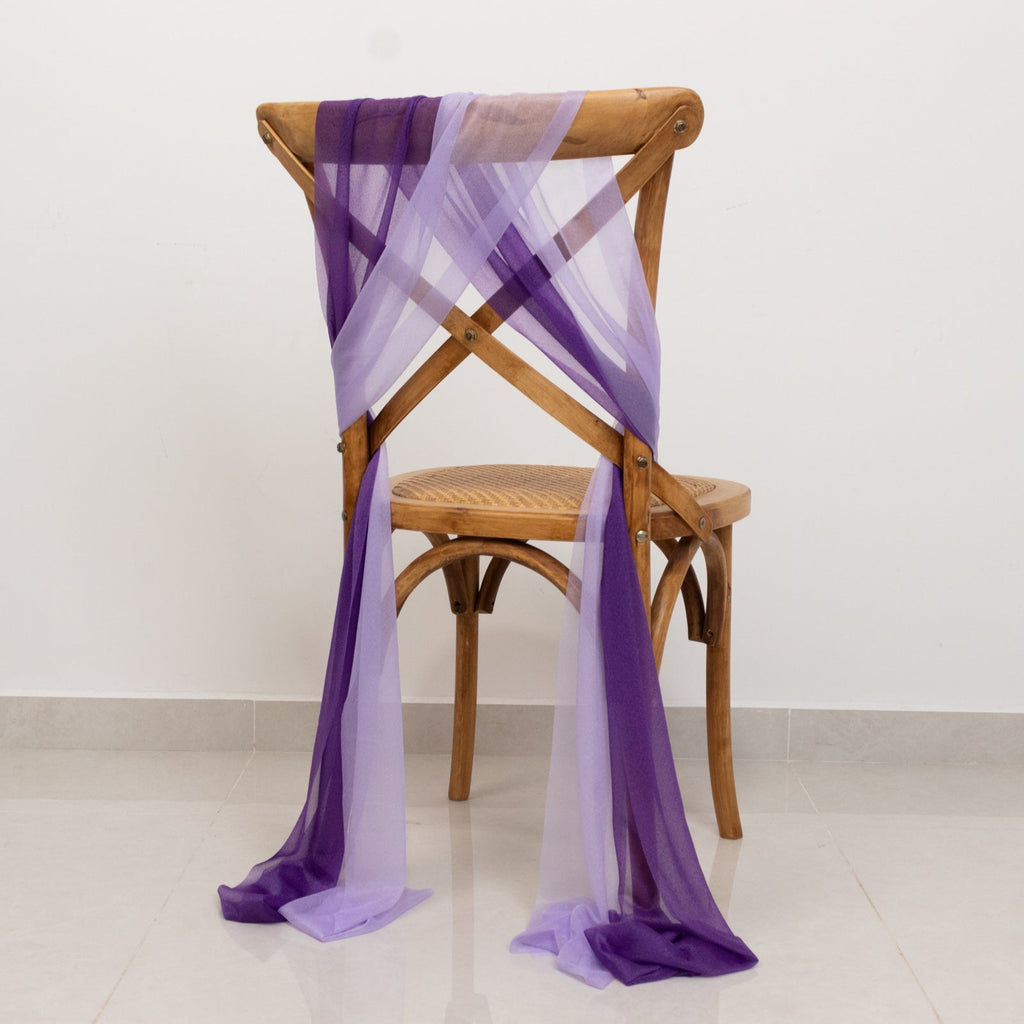 20 - Pack Sheer Chair Drape Decor in Purple and Lavender Lilac â€“ 9ft Shimmer Sash, Wrinkle - Free - Bell Racket Store
