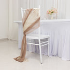 20 - Pack Sheer Chair Drape Decor in Taupe and Beige â€“ 9ft Shimmer Sash, Wrinkle - Free - Bell Racket Store