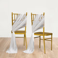 20 - Pack Sheer Chair Drape Decor in White â€“ 9ft Shimmer Sash, Wrinkle - Free - Bell Racket Store