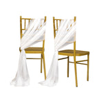 20 - Pack Sheer Chair Drape Decor in White â€“ 9ft Shimmer Sash, Wrinkle - Free - Bell Racket Store