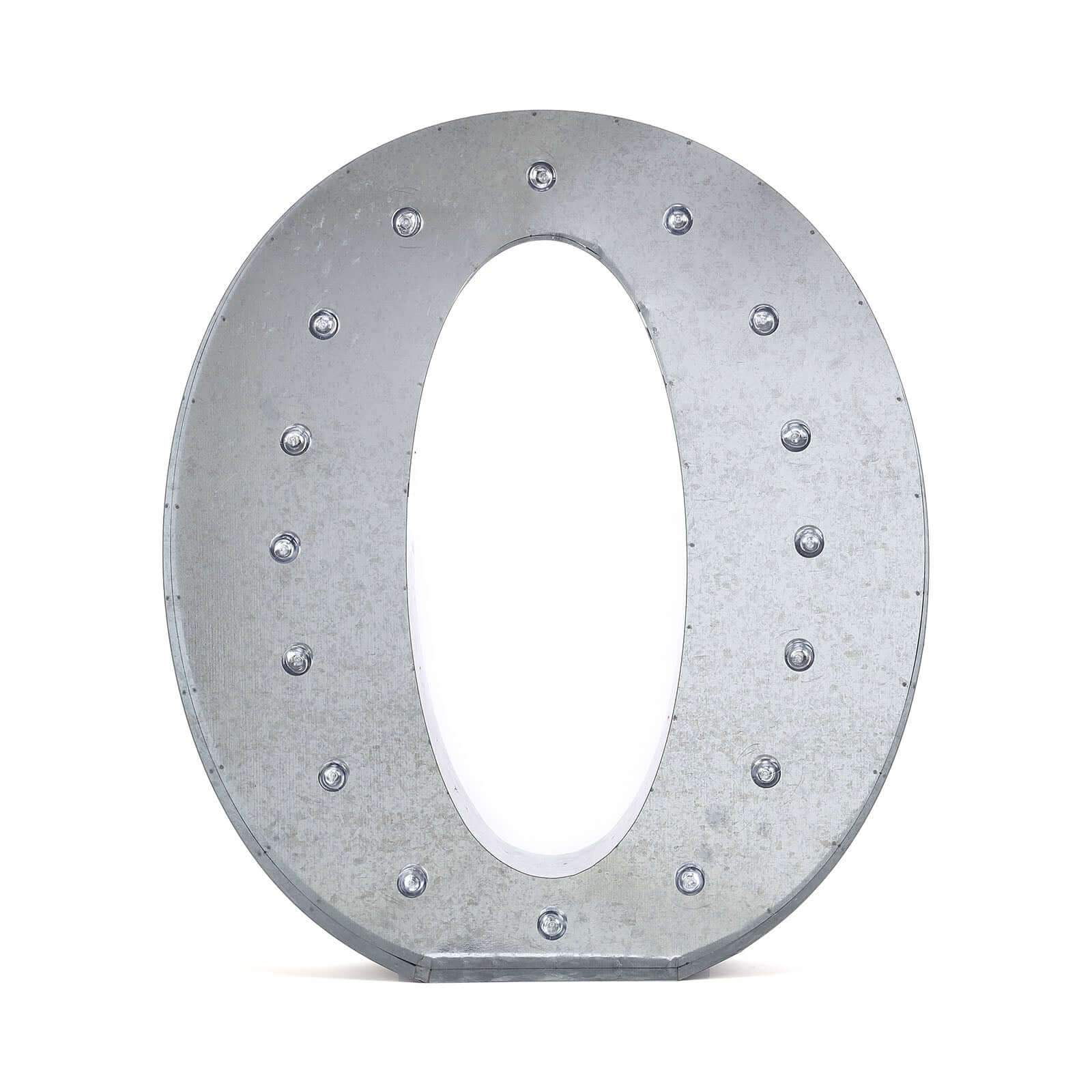 20" Vintage Galvanized Metal Marquee Symbol Light Cordless With 16 Warm White LED - @