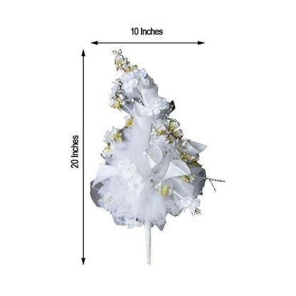 20" White Artificial Lily and Tulip Wedding Bridal Bouquet Flowers - NestOCart