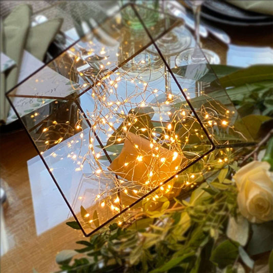 200 LED Fairy Waterfall String Lights Warm White Waterproof Copper Strands - Battery Operated DÃ©cor 8ft