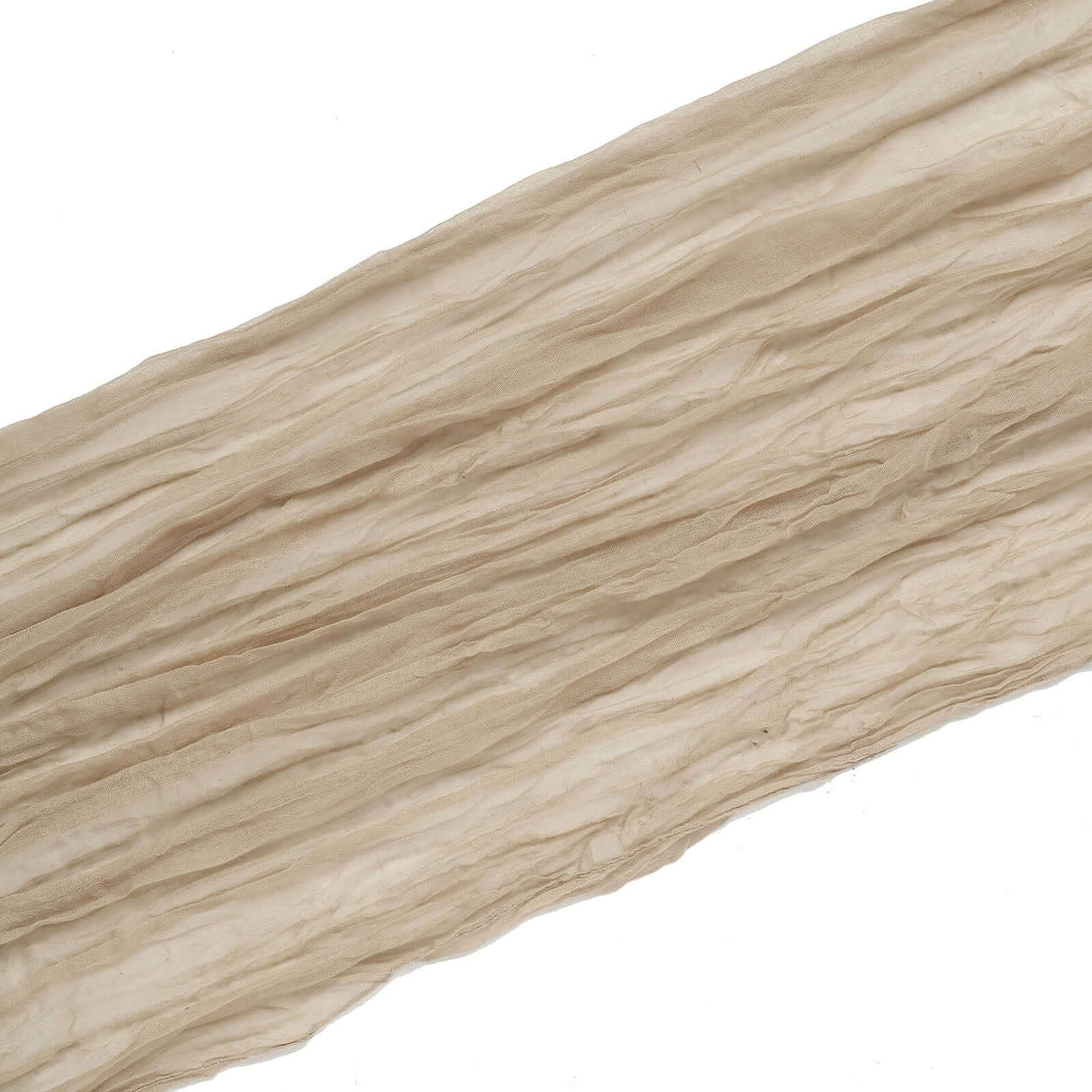 20ft Beige Gauze Cheesecloth Fabric Wedding Arch Drapery, Window Scarf Valance, Boho Decor Arbor Curtain Panel - Bell Racket Store