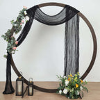 20ft Black Gauze Cheesecloth Fabric Wedding Arch Drapery, Window Scarf Valance, Boho Decor Arbor Curtain Panel - Bell Racket Store
