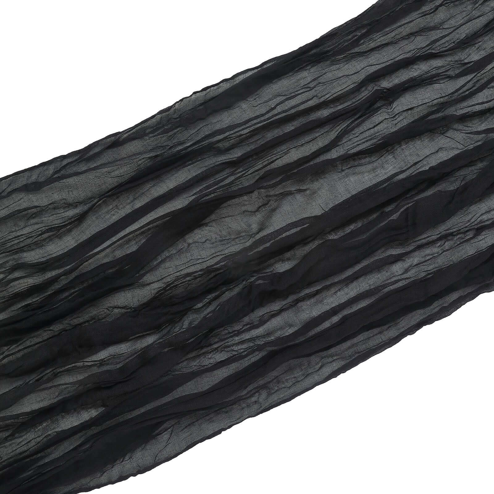 20ft Black Gauze Cheesecloth Fabric Wedding Arch Drapery, Window Scarf Valance, Boho Decor Arbor Curtain Panel - Bell Racket Store