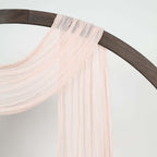 20ft Blush Gauze Cheesecloth Fabric Wedding Arch Drapery, Window Scarf Valance, Boho Decor Arbor Curtain Panel - Bell Racket Store