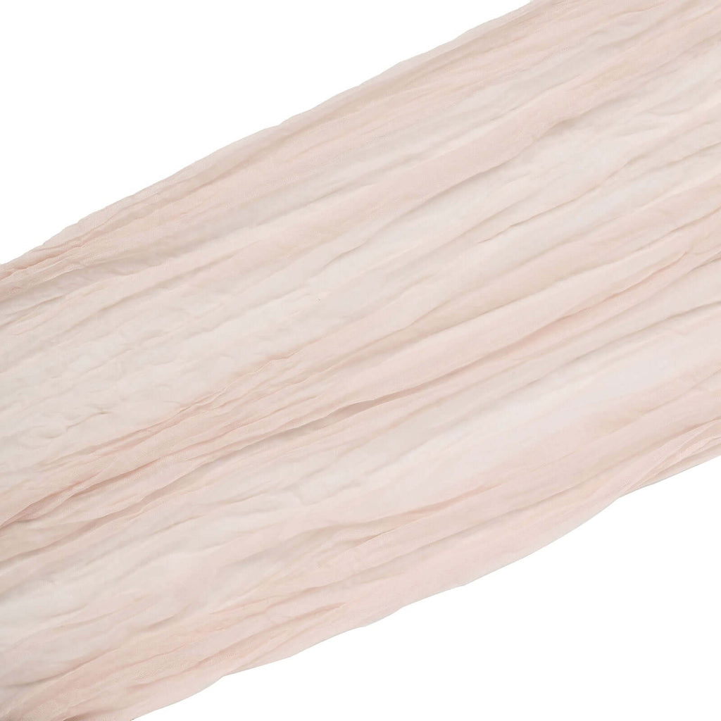 20ft Blush Gauze Cheesecloth Fabric Wedding Arch Drapery, Window Scarf Valance, Boho Decor Arbor Curtain Panel - Bell Racket Store