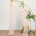 20ft Blush Gauze Cheesecloth Fabric Wedding Arch Drapery, Window Scarf Valance, Boho Decor Arbor Curtain Panel - Bell Racket Store