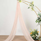 20ft Blush Gauze Cheesecloth Fabric Wedding Arch Drapery, Window Scarf Valance, Boho Decor Arbor Curtain Panel - Bell Racket Store