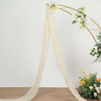 20ft Cream Gauze Cheesecloth Fabric Wedding Arch Drapery, Window Scarf Valance, Boho Decor Arbor Curtain Panel - Bell Racket Store