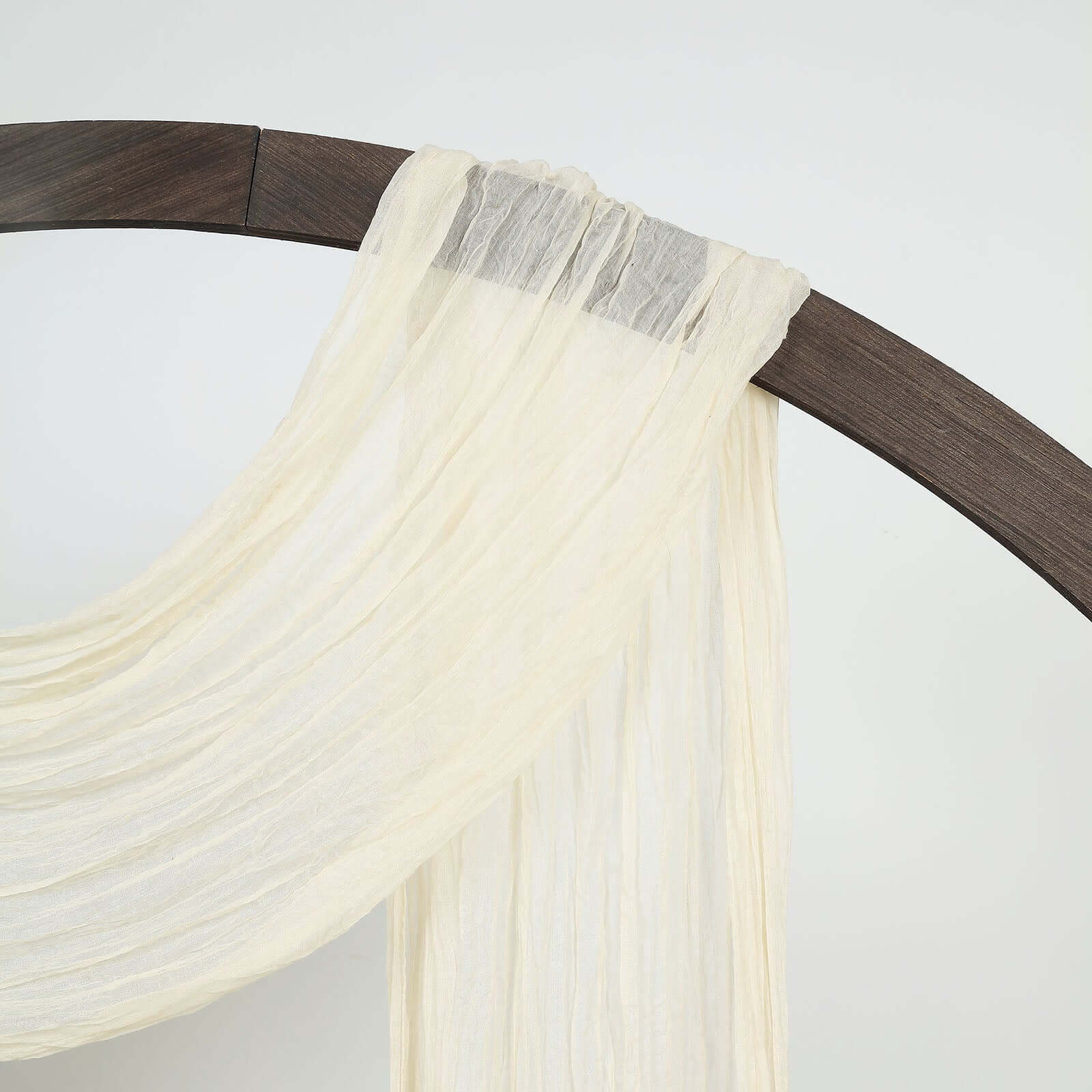 20ft Cream Gauze Cheesecloth Fabric Wedding Arch Drapery, Window Scarf Valance, Boho Decor Arbor Curtain Panel - Bell Racket Store