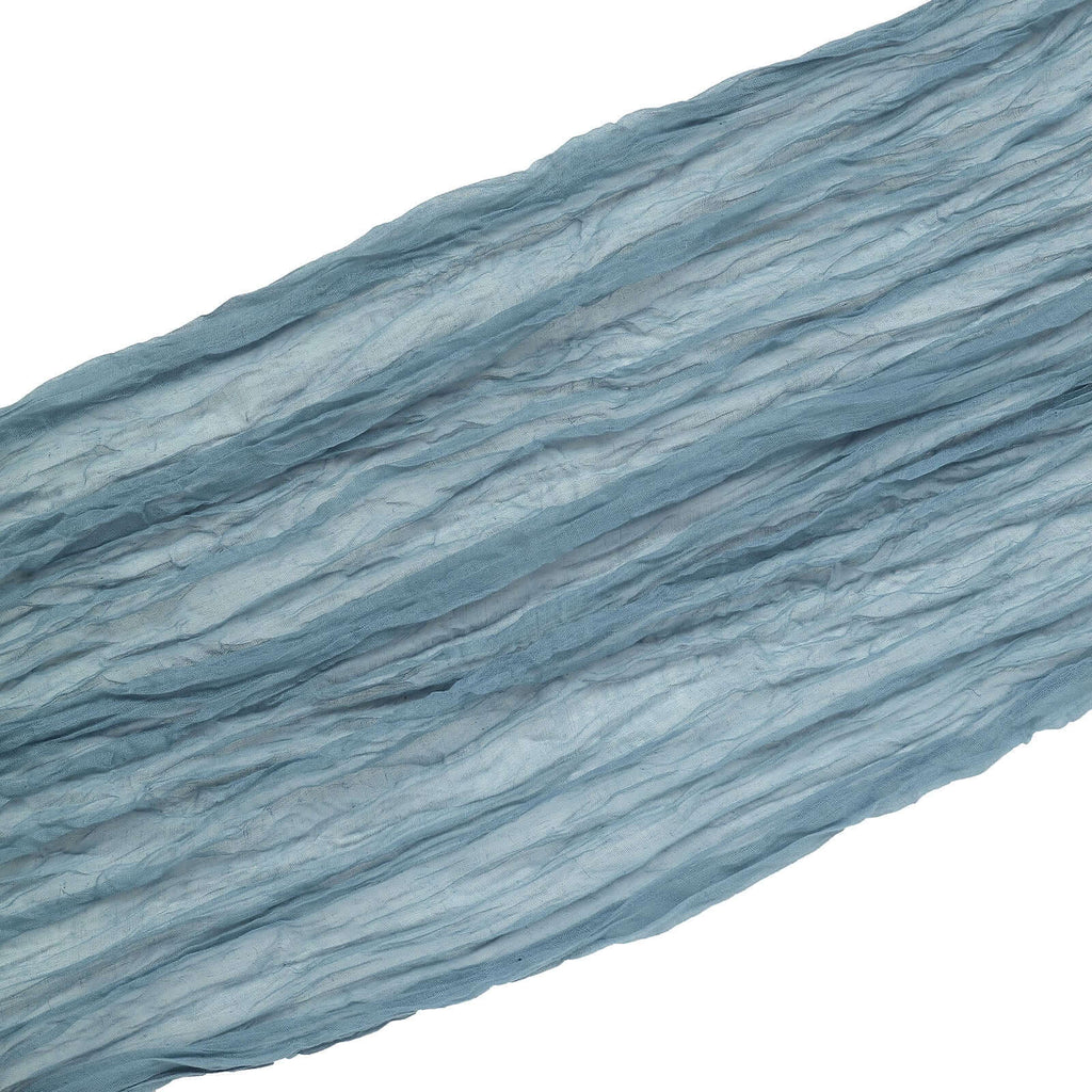 20ft Dusty Blue Gauze Cheesecloth Fabric Wedding Arch Drapery, Window Scarf Valance, Boho Decor Arbor Curtain Panel - Bell Racket Store