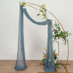 20ft Dusty Blue Gauze Cheesecloth Fabric Wedding Arch Drapery, Window Scarf Valance, Boho Decor Arbor Curtain Panel - Bell Racket Store